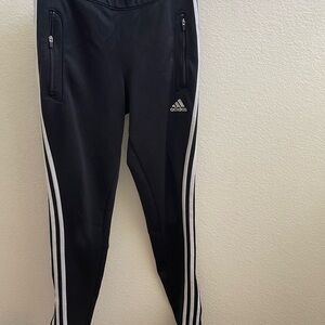 Adidas Women's Black Joggers with White Stripes